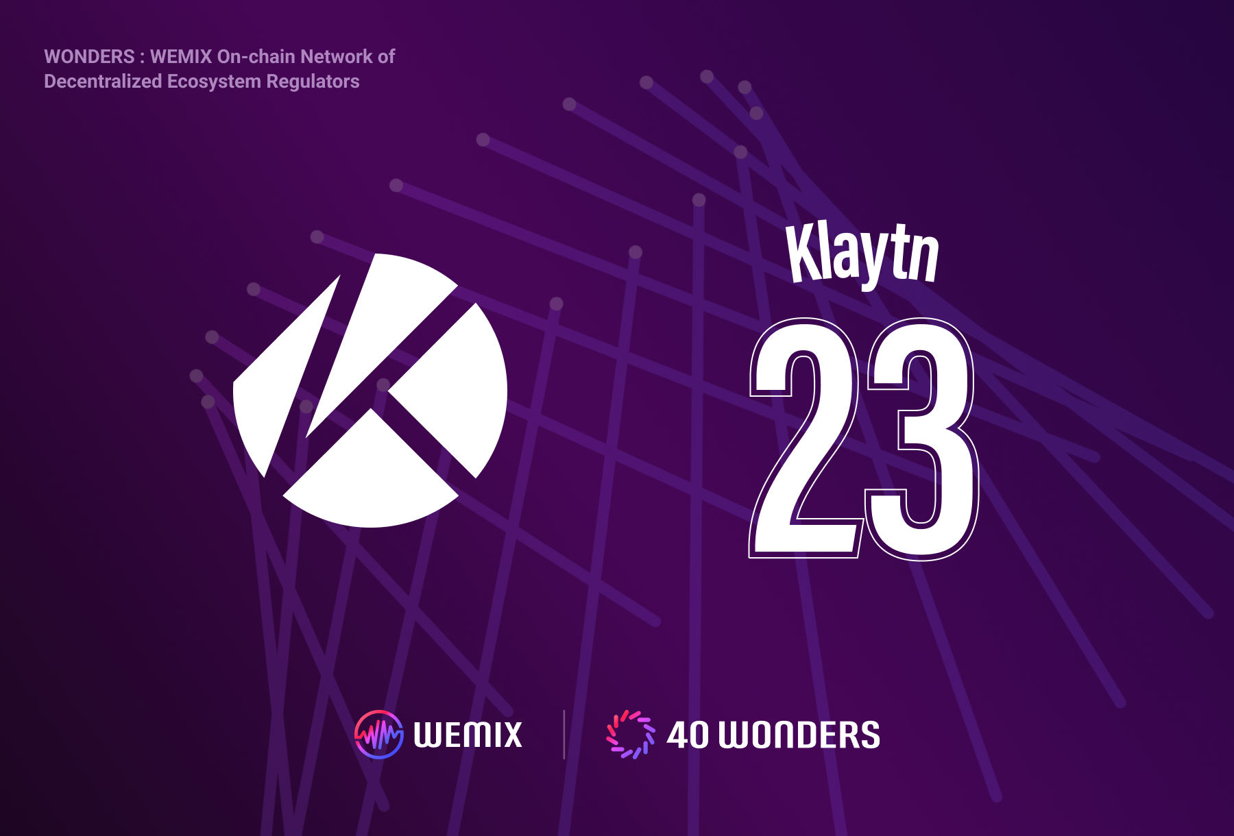 Klaytn Joins WEMIX3.0 NCP as WONDER 23